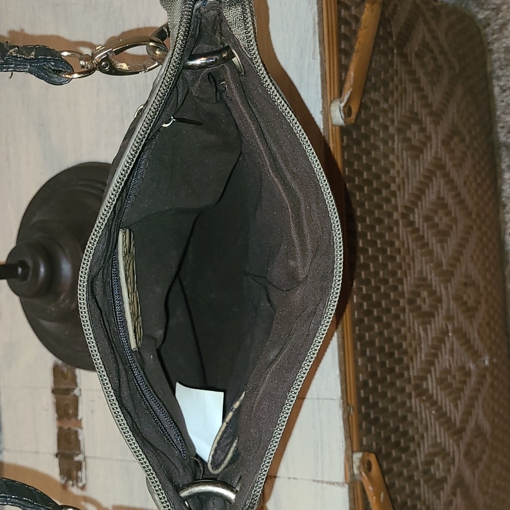 Crocodile Embossed Leather Crossbody Bag Womens - Picture 5 of 5